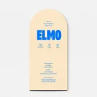 Achterkant van het crèmekleurige berg-geboortekaartje Elmo met de geboortegegevens van de baby