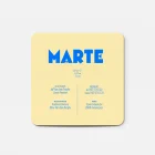Achterkant van het grafische geboortekaartje Marte met de geboortegegevens van de baby
