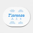 Achterkant van het blauwe bosdieren-geboortekaartje Florence met de geboortegegevens van de baby