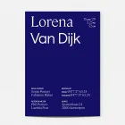 Achterkant van het grafische strepenkaartje Lorena met de geboortegegevens van de baby